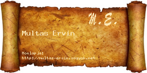 Multas Ervin névjegykártya